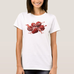 T-shirt Composition d'art abstrait de fraises rouges saisi