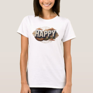 T-shirt Composition d'art élégant et HAPPY