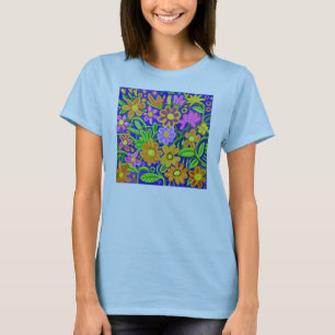 T-shirt Composition florale peinte - Customisée