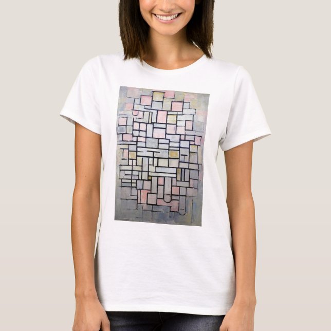 T-shirt Composition rose et gris, Mondrian (Devant)