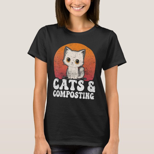T-shirt Compost Cats And Composting Expert Composter Worms (Devant)