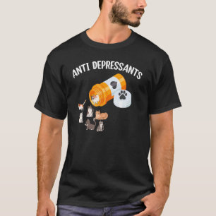 T-shirt Comprimés Antidépresseur Chat Heureux Kitty Chat D