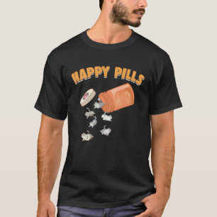 T-shirt Comprimés Heureux Chat British Shorthair  Humour F
