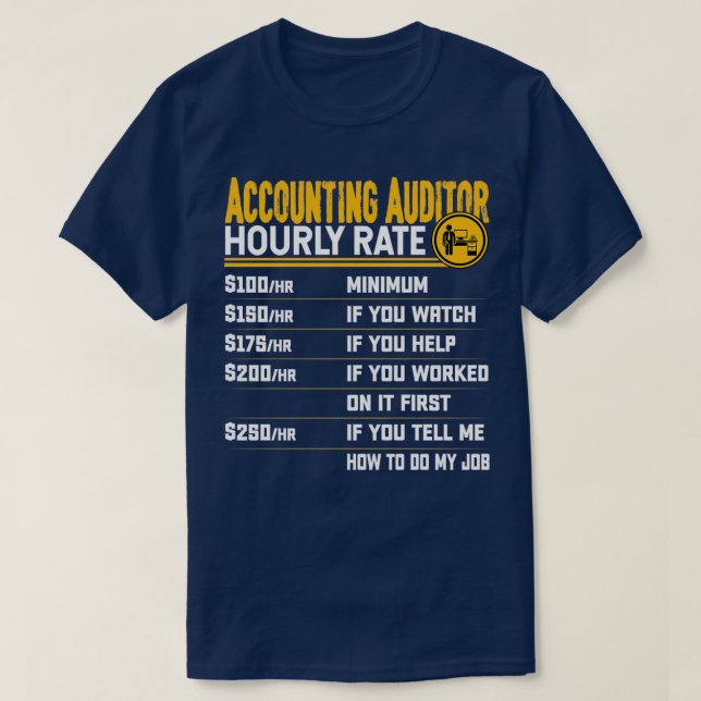 T-shirt Comptabilité Vérificateur Taux horaire Comptable C (Design devant)