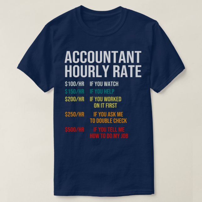 T-shirt Comptable Comptable Taux horaire CPA Humour 1 (Design devant)