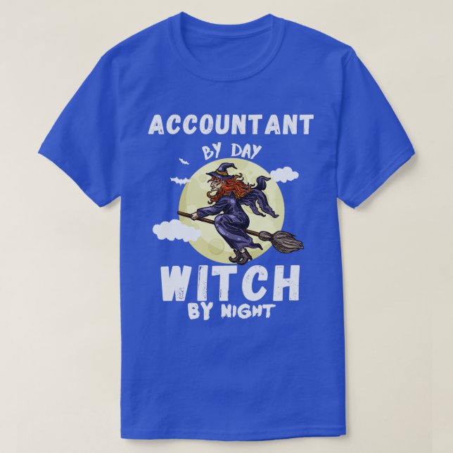 T-shirt Comptable de jour sorcière de nuit drôle halloween (Design devant)