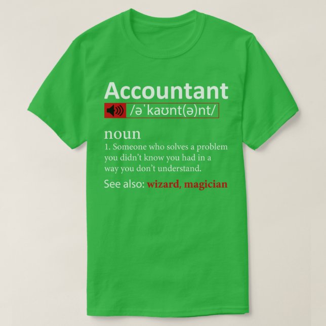 T-shirt Comptable Définition 1 (Design devant)