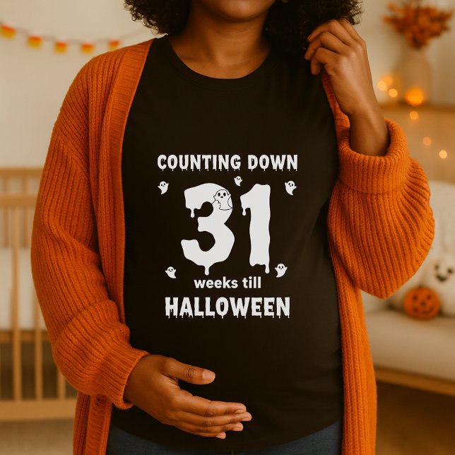 T-shirt Compte de maternité d'Halloween 31 semaines (Créateur téléchargé)
