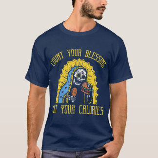 T-shirt Comptez vos Bénédictions pas vos Calories Drôle