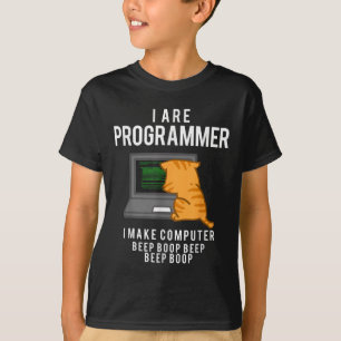 T-shirt Computer Cat Programmer Funny Coder Meme