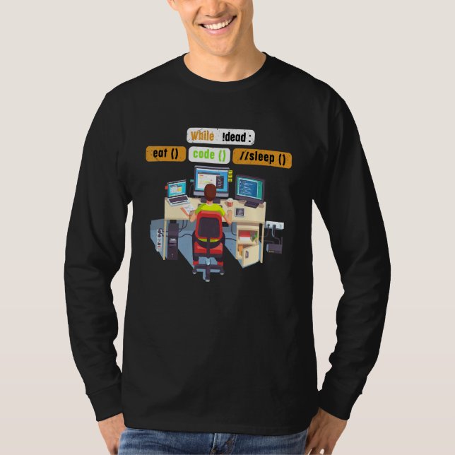 T-shirt Computer Science Python Coder Eat Code Humour de v (Devant)