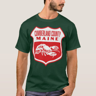 T-shirt comté de Berland Maine Retro Shield Blanc