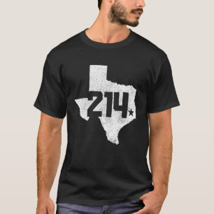 T-shirt Comté de Dallas 214 indicatif régional carte du Te