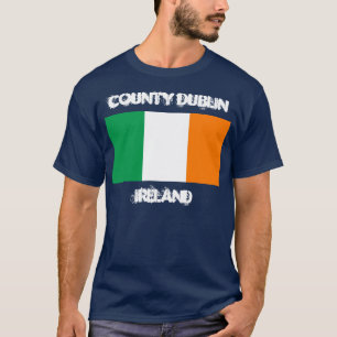 T-shirt Comté de Dublin, Irlande avec drapeau irlandais