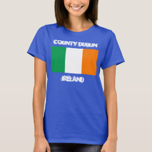 T-shirt Comté de Dublin, Irlande avec drapeau irlandais