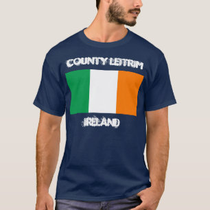 T-shirt Comté de Leitrim, Irlande avec drapeau irlandais