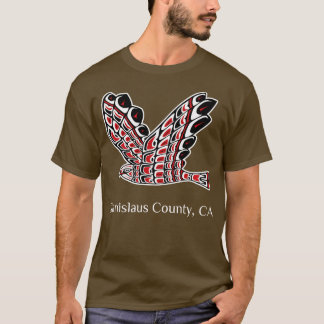 T-shirt Comté de Stanislaus Faucon rouge Amérindien Bi
