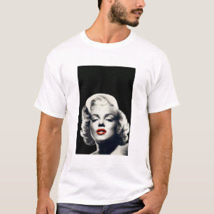 T-shirt CON24BW-V4 lèvres rouges Marilyn DANS BLACK.tif