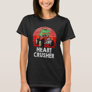 T-shirt Concasseur de dinosaure à coeur Saint Valentin T-R