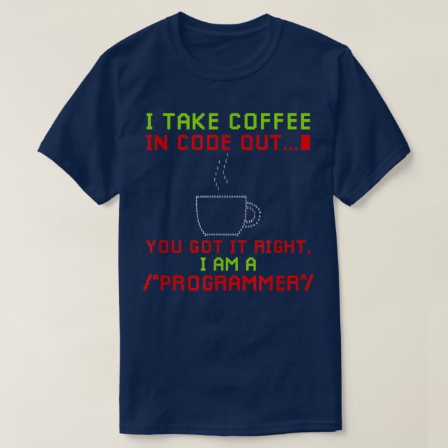 T-shirt Concepteur de café Programmeur de logiciel ingénie (Design devant)