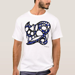 T-shirt Conception 006 de bleu et de noir