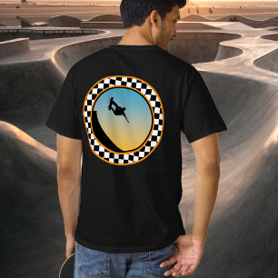 T-shirt Conception à carreaux ronde de skateboard