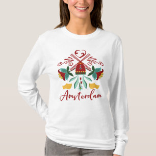 T-shirt Conception abstraite d'Amsterdam Pays-Bas Hollande