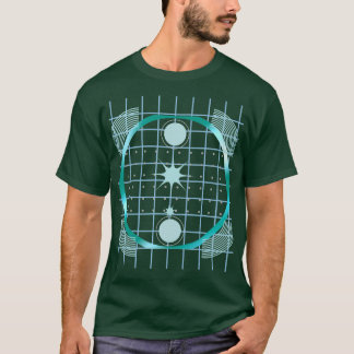 T-shirt Conception Abstraite de Cercle en Grille Futuriste