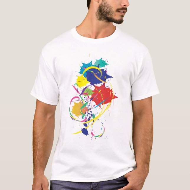 T-shirt Conception Abstraite de la peinture Cool moderne (Devant)