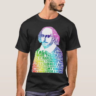 T-shirt conception arc-en-ciel de Shakespeare sans fond bl