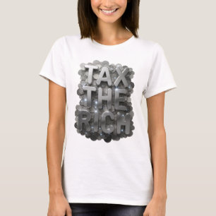 T-shirt Conception Argenté TAXEZ LES RICHES
