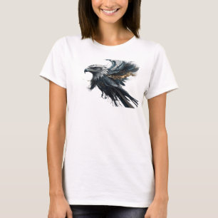 T-shirt Conception artistique abstraite d'aigle argenté
