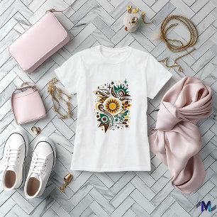 T-shirt Conception artistique abstraite du soleil et de la
