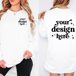 T-shirt Conception avant et arrière Logo personnalisé Long