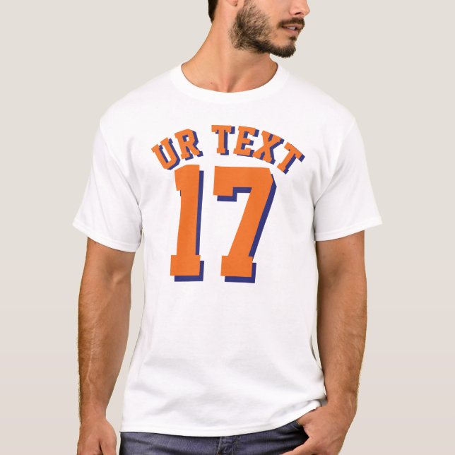 T-shirt Conception blanche et orange du Jersey de sports (Devant)