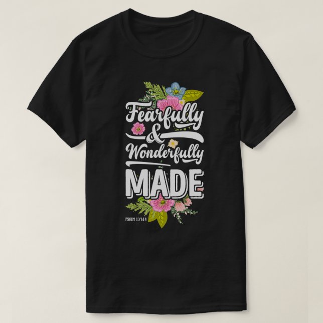 T-shirt Conception chrétienne Avec horreur et merveilleuse (Design devant)