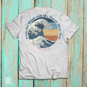 T-shirt Conception chrétienne de Jésus apaise la tempête W