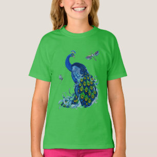 T-shirt Conception classique de paon et libellule