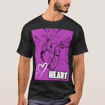 T-shirt Conception Coeur Violet