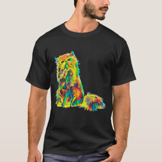 T-shirt Conception colorée par cru frais de chat persan