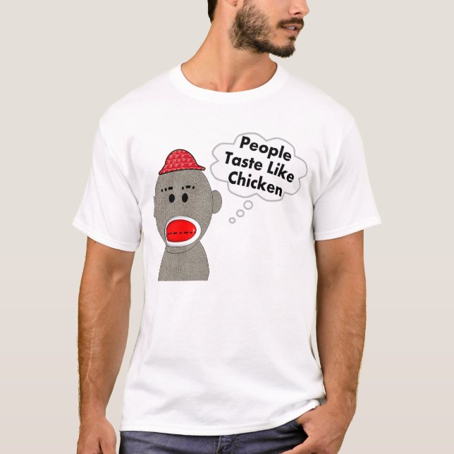 T-shirt Conception comme poulet de singe de chaussette (Devant)