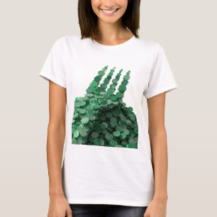 T-shirt Conception d'affiche verte croquante GREEN COINS