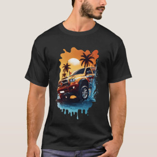 T-shirt Conception d'ami de fond d'écran de voiture d'illu