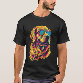 T-shirt Conception d'amour de Retriever doré Pop Art Drôle