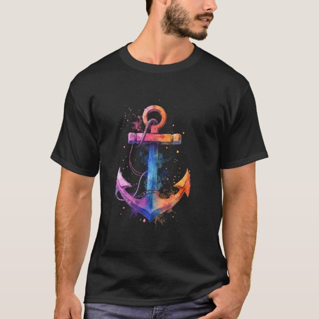 T-shirt Conception d'ancre colorée (Devant)
