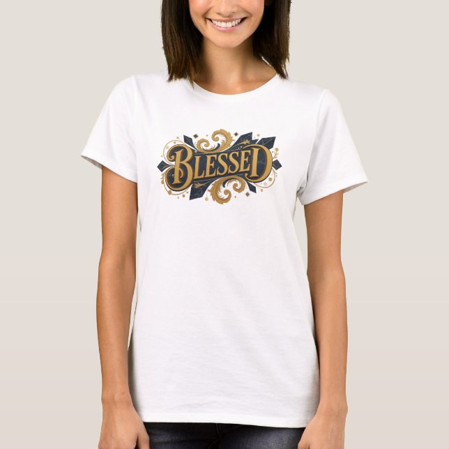 T-shirt Conception d'art 2D BLESSED accrocheuse (Devant)