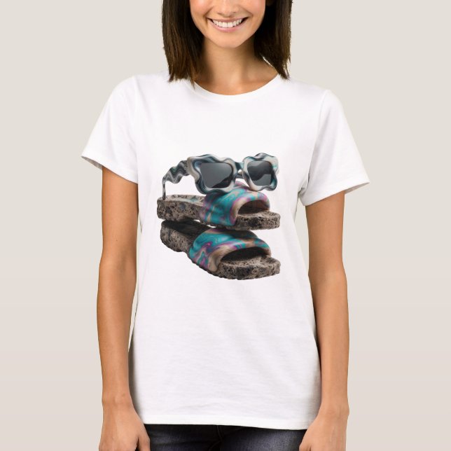 T-shirt Conception d'art abstrait argenté Sharp v2 (Devant)
