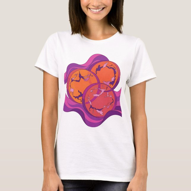 T-shirt Conception d'art abstrait violet ÉDITÉ (Devant)