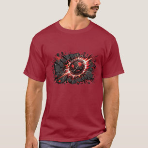 T-shirt Conception d'art comique de balle de football expl