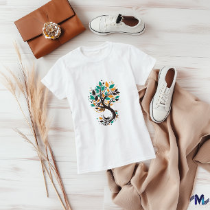 T-shirt Conception d'art d'arbre coloré abstrait